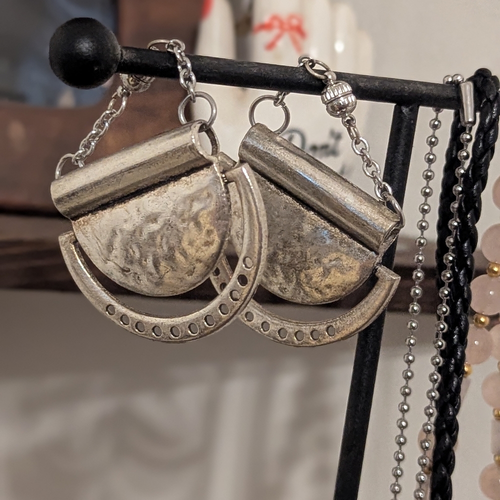 Silver Hammered Earrings